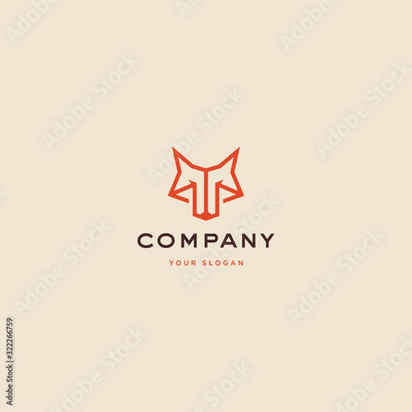 Obraz Fox logo design illustration vector template