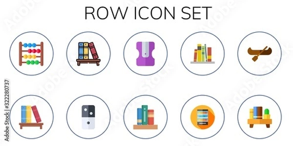 Fototapeta row icon set