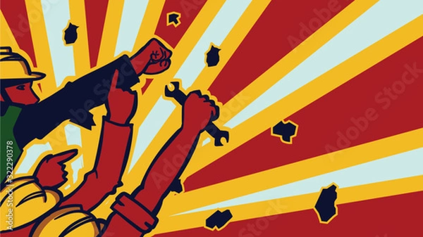 Obraz May day Vector Uni-Soviet Propaganda Style