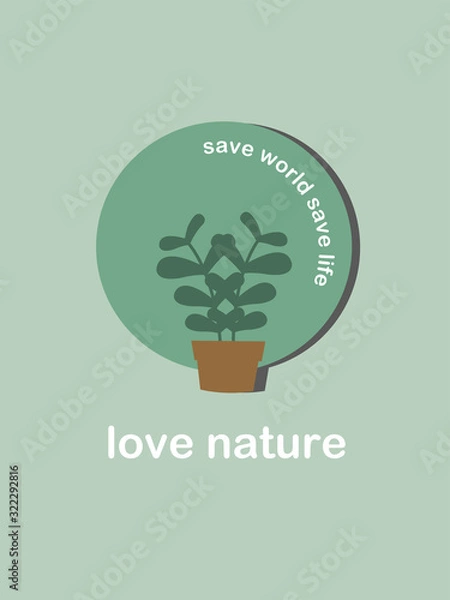 Obraz Logo Nature conservation to prevent global warming.