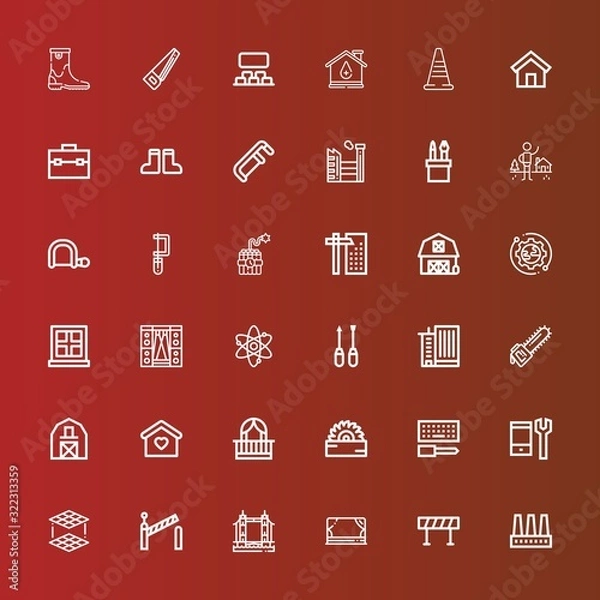 Fototapeta Editable 36 construction icons for web and mobile
