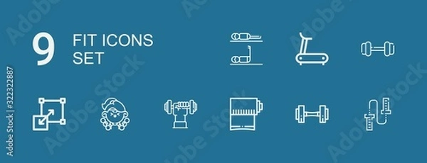 Fototapeta Editable 9 fit icons for web and mobile