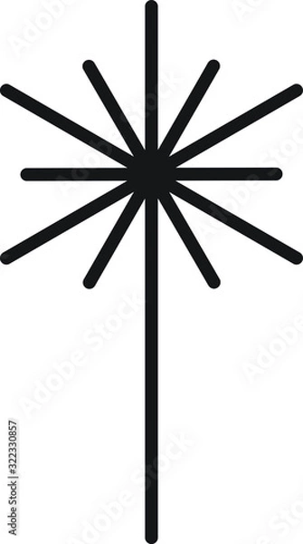 Fototapeta Sparkler icon, vector line illustration