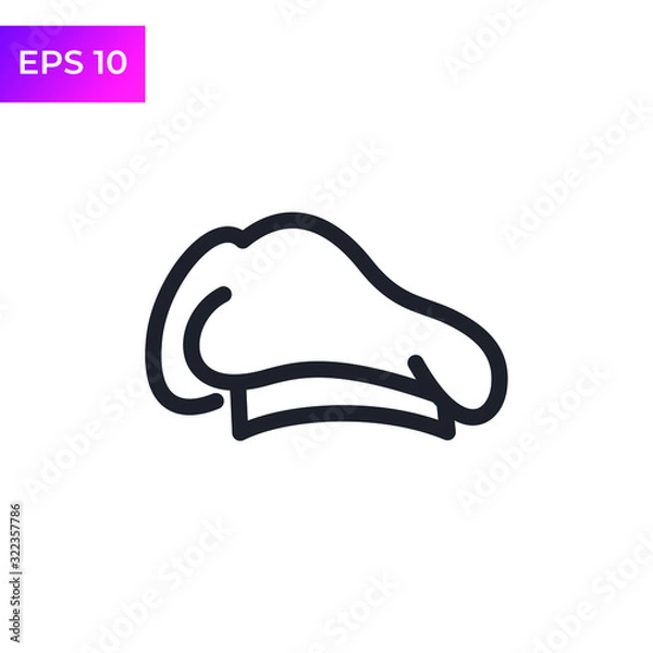 Fototapeta Chef Hat icon template color editable. Kitchen simple icons. Bakery Chef symbol logo vector sign isolated on white background illustration for graphic and web design.