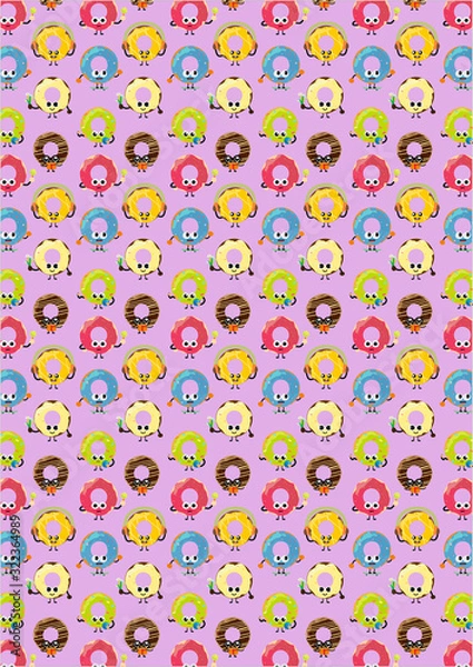 Obraz seamless background with donuts