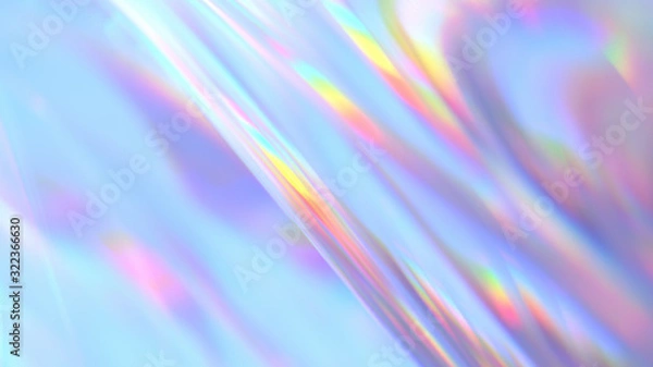 Fototapeta Transparent Rainbow Plastic or Glass. Holographic Rainbow foil