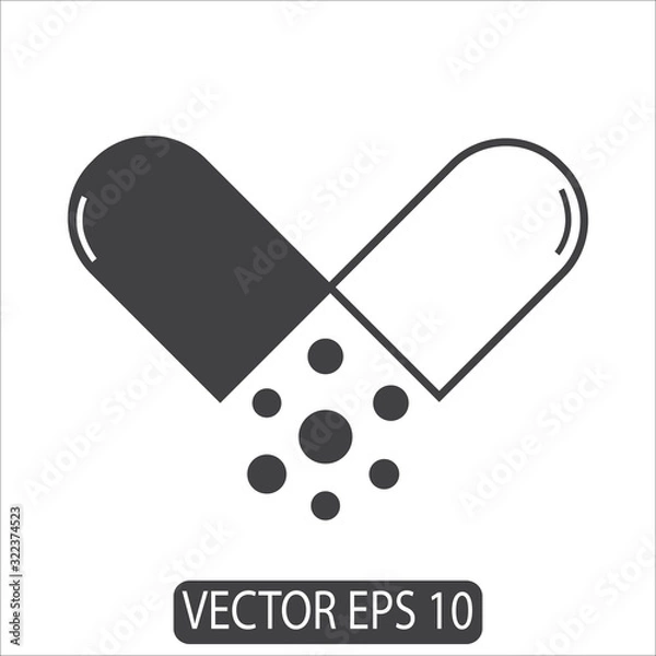 Fototapeta Pills, Capsule Icon, Vector Template