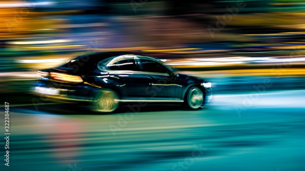 Fototapeta ruch samochodu na czarnym tle