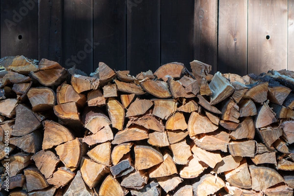 Fototapeta 積み重なった薪
