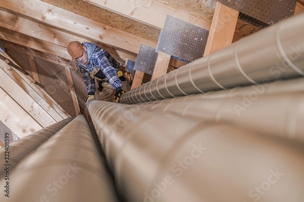 Fototapeta Air Vent Pipes Preparation