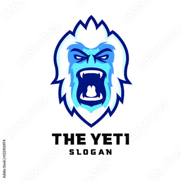 Obraz yeti head face character logo icon design cartoon