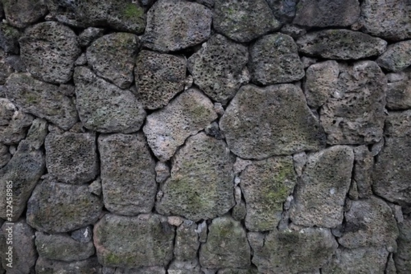 Obraz 제주 현무암 돌담