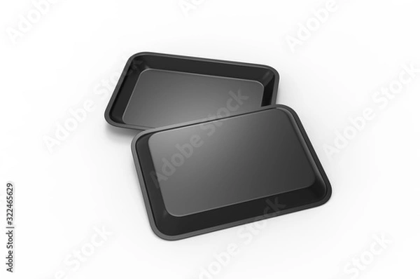 Fototapeta Blank rolling tray for branding, 3d render illustration.
