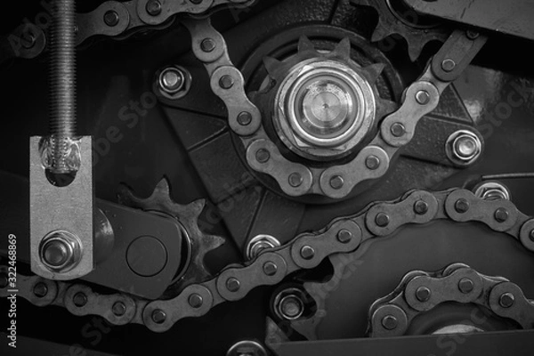 Obraz Chain transmission of combine units.