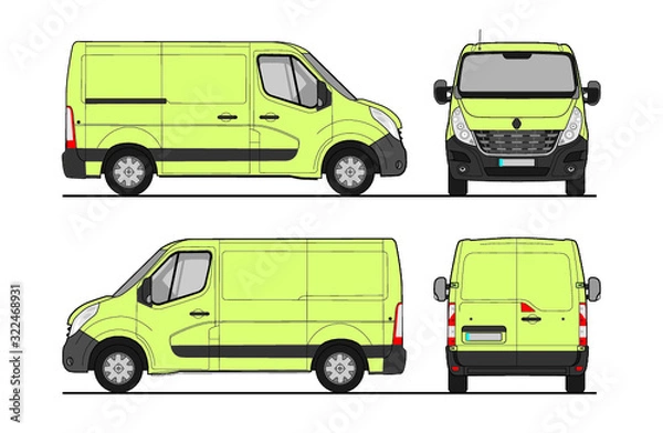 Fototapeta Vector illustration of commercial van