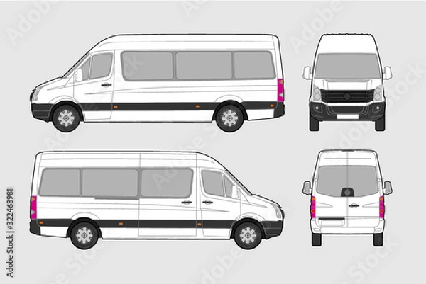 Fototapeta Vector illustration of passenger bus