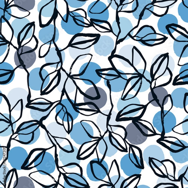 Fototapeta Seamless pattern with hand drawn branches.