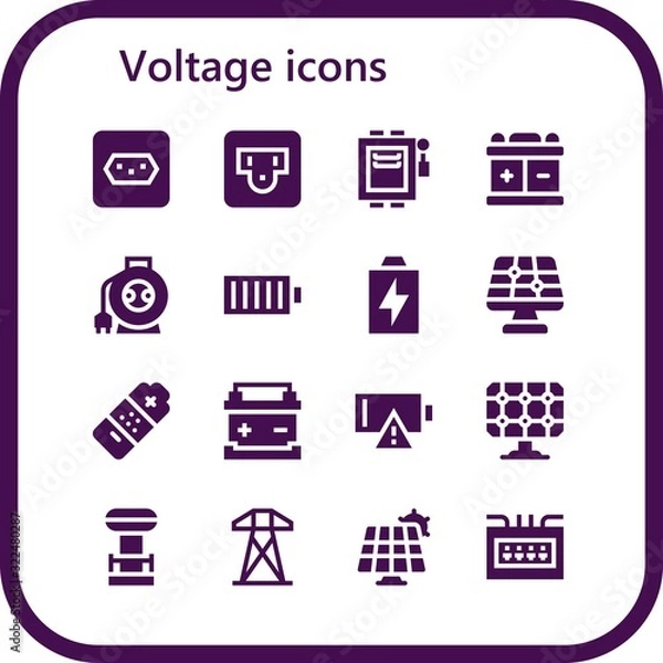 Obraz voltage icon set
