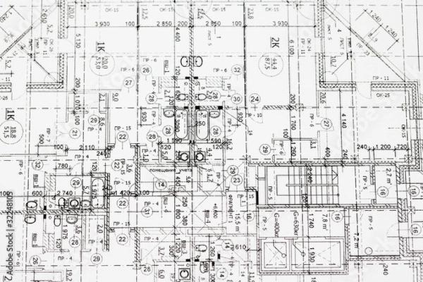 Fototapeta background of architectural drawing