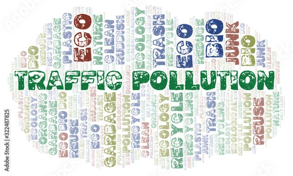 Fototapeta Traffic Pollution word cloud.