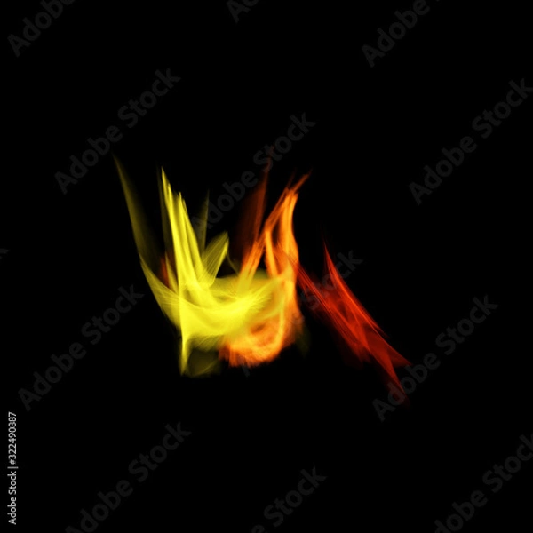 Fototapeta fire on black background