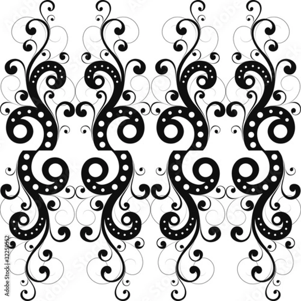 Obraz Seamless floral and polka dots pattern