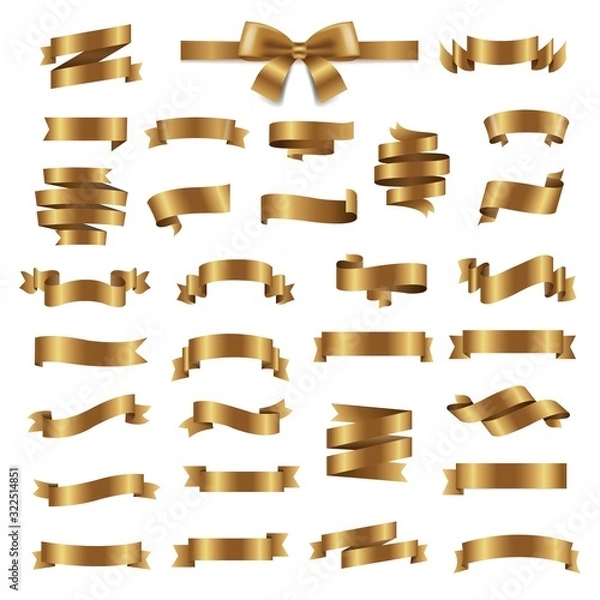 Fototapeta Ribbon Collection Isolated White Background.Collection Isolated White Background