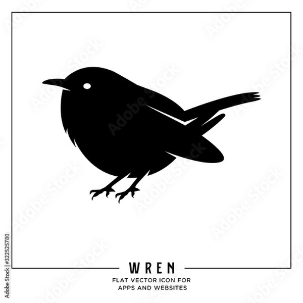 Fototapeta Wren flat vector icon for apps and websites