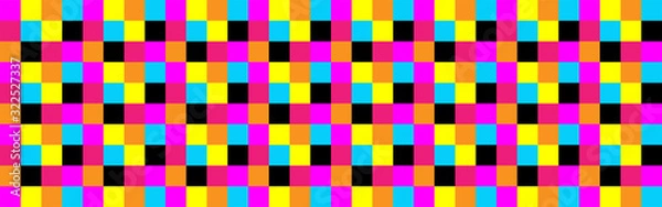 Obraz Panorama abstract colorful square background. Pixels in all colors of the spectrum. Colorful cubes background image and design element.
