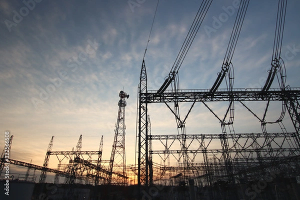 Fototapeta 変電所　栃木県茂木町
