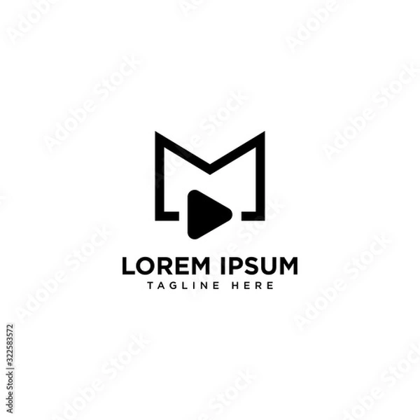 Fototapeta Letter M Movie icon vector illustration design logo template