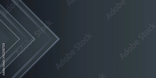 Fototapeta Black white arrow abstract background for presentation design. Horizontal landscape orientation.