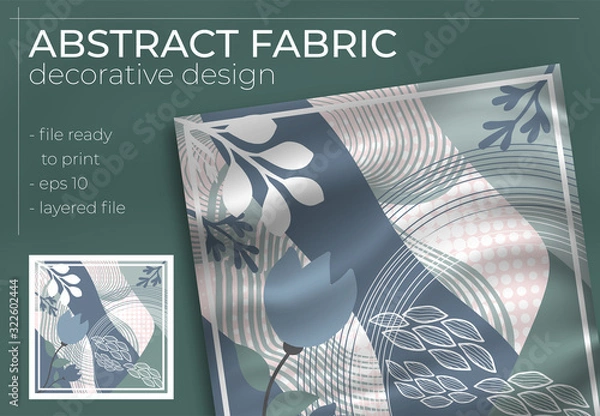 Fototapeta Abstract Fabric Decorative Design with Realistic Mock up for Printing Production. Hijab , Scarf , Pillow , etc.