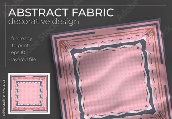 Fototapeta Abstract Fabric Decorative Design with Realistic Mock up for Printing Production. Hijab , Scarf , Pillow , etc.
