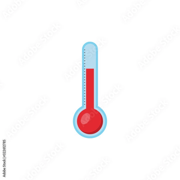 Fototapeta Thermometer icon in a flat design. Vector illustration