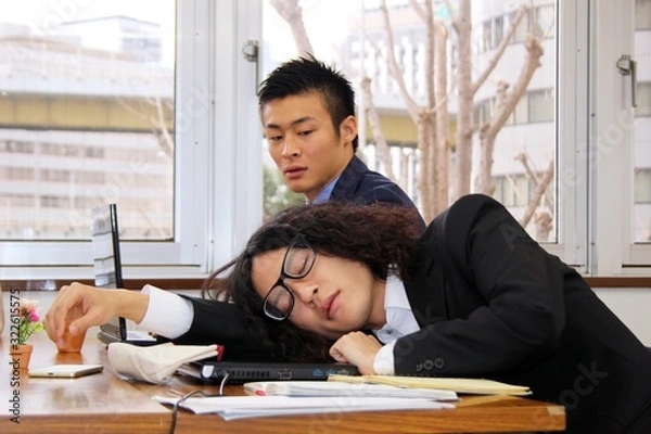 Obraz 男性　ビジネス　疲労　オフィス