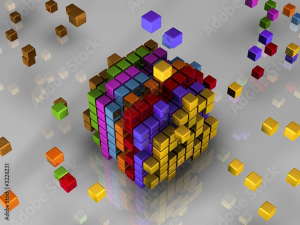 Fototapeta 3d cubes