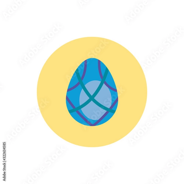 Fototapeta easter egg painted with geometric figures block style