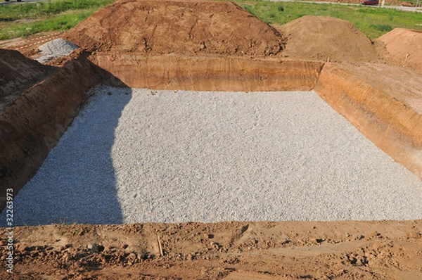 Obraz Baugrube für ein Wohnhaus