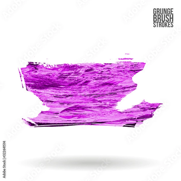 Fototapeta Purple brush stroke and texture. Grunge vector abstract hand - painted element. Underline and border design.