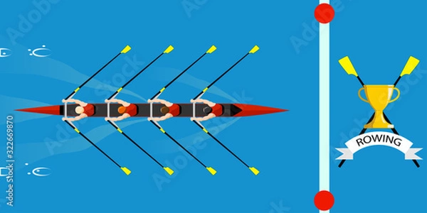 Obraz The rowing boat team wins the competition