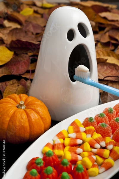 Obraz Halloween Ghostly Teeth Brushing