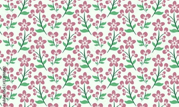 Fototapeta Unique template with spring floral pattern background, with leaf and flower concept.