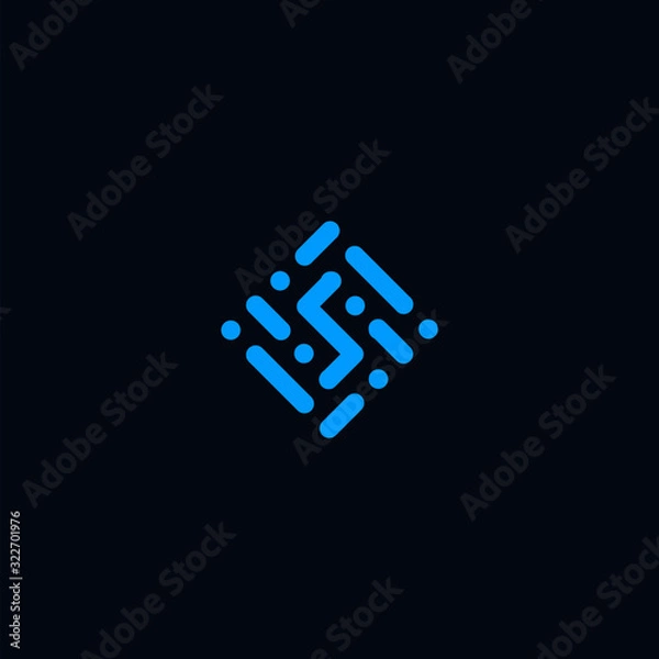 Obraz lines and dot abstract logo square symbol