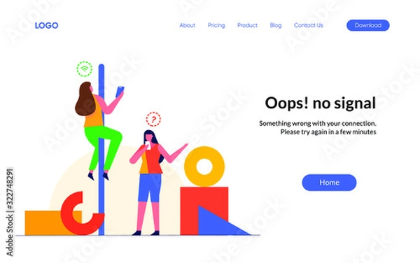 Fototapeta No Signal in Empty States Illustration