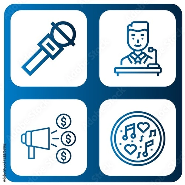 Fototapeta voice simple icons set