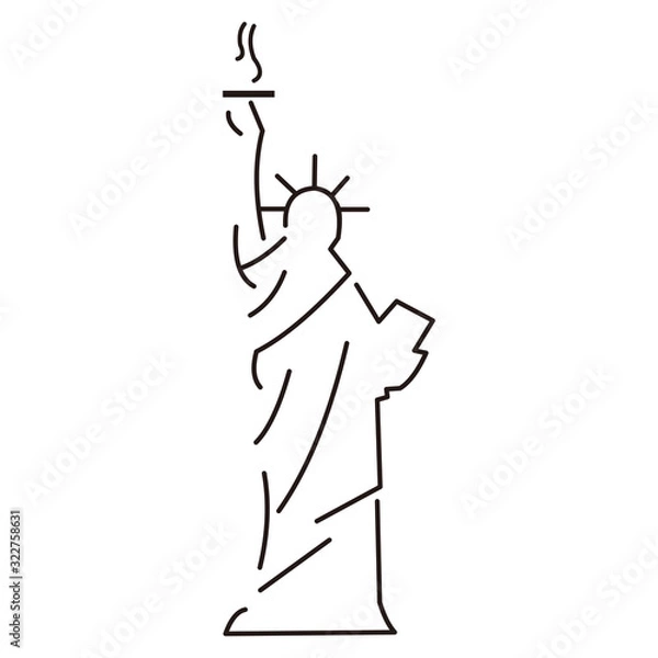 Fototapeta Statue of Liberty vector icon sign