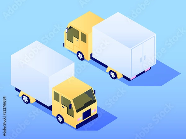 Obraz truck with boxes isometric illustration
