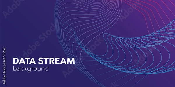 Fototapeta Data stream background. Datacenter grid and bigdata background vector