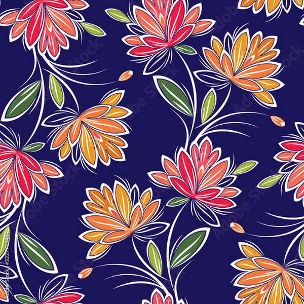 Obraz Seamless textile floral pattern